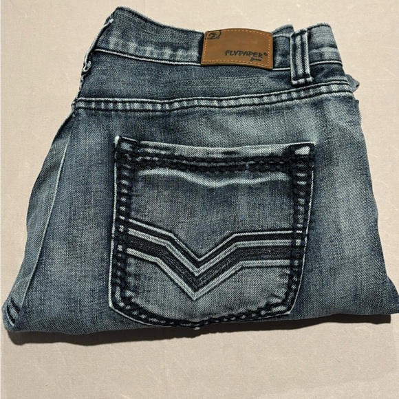 FLYPAPER Men's Jeans 32/30 Bootcut Blue Denim RN 114936 Y2K Grunge - Picture 2 of 12